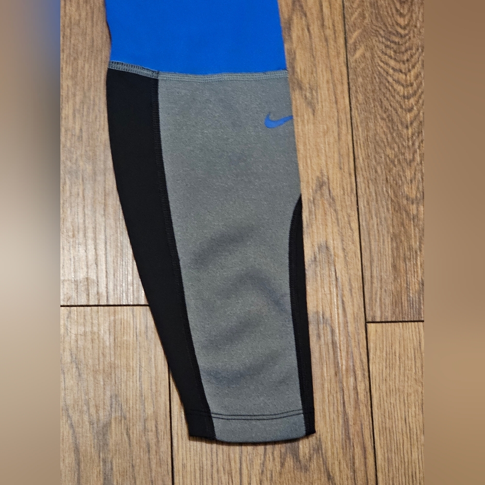 Nike Dri-Fit Hyper‎ Power Speed Running Pants Mesh Knee Sz S Black Blue Athletic - Picture 3 of 9